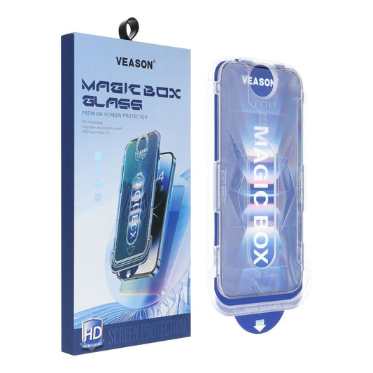 Screen Protector Veason PRO for Apple iPhone 16e / 14 / 13 Pro / 13, Glass Shielded, Full Glue, 6D, Black